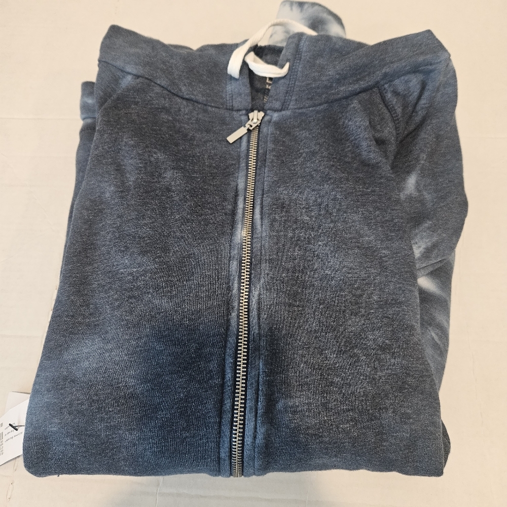 LIVI by Lane Bryant Tie Dye Hoodie Zipped Sweatshirt, NWT, Bluish, 34-36